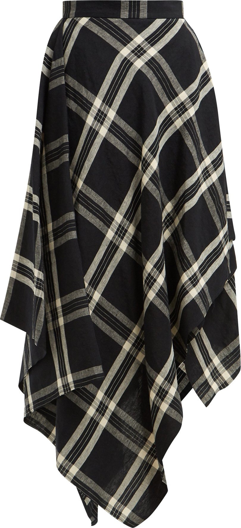 Vivienne Westwood Tartan handkerchief-hem linen midi skirt