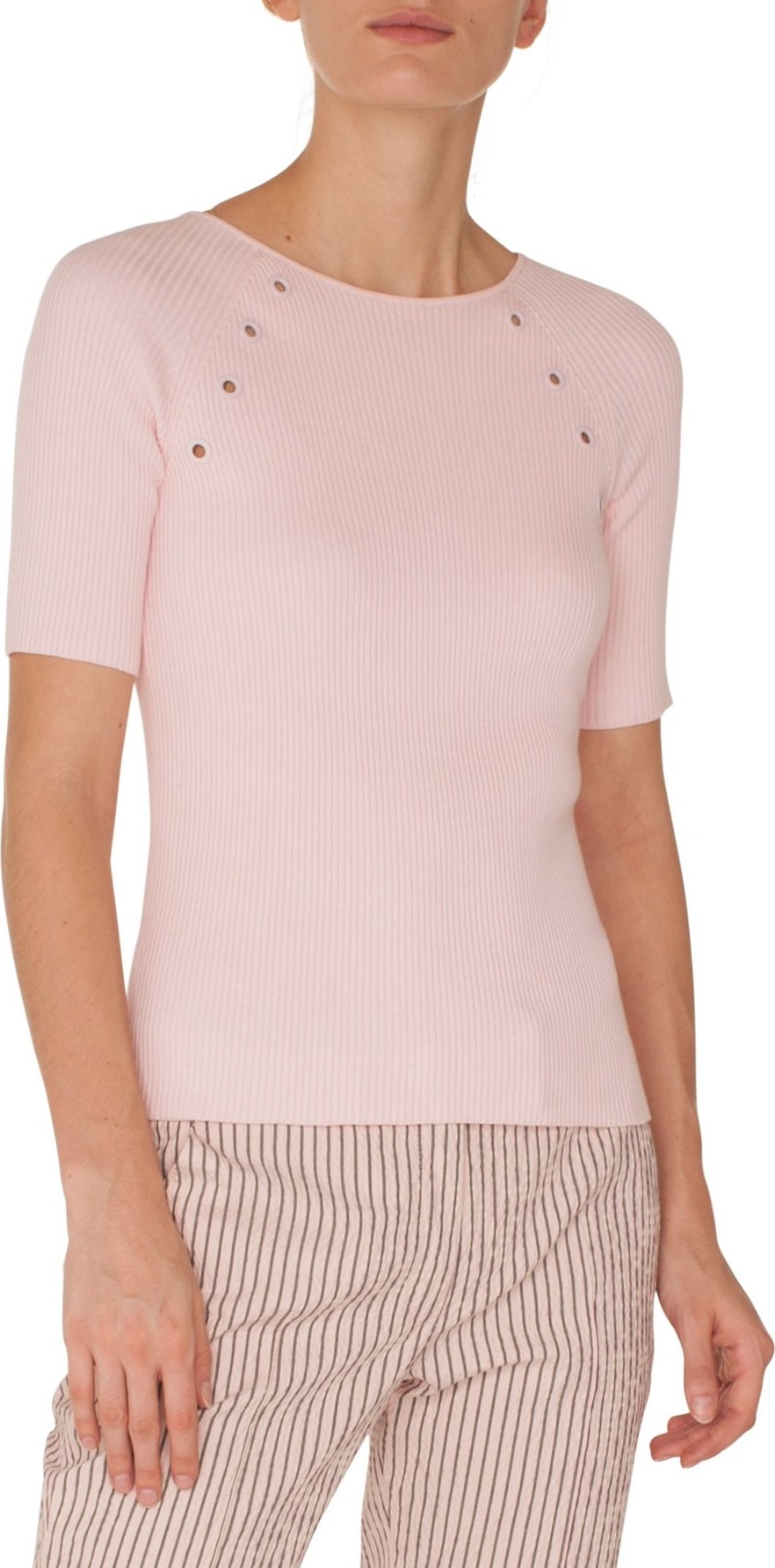 Akris Punto Grommet Detail Knit Top