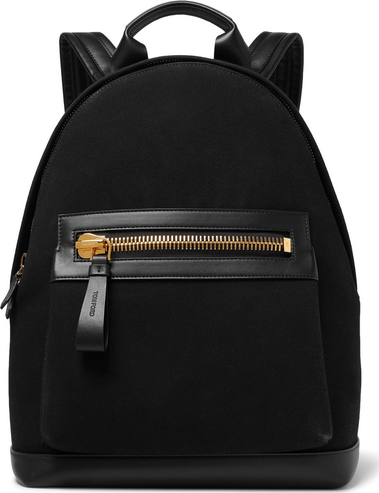 TOM FORD Canvas and Leather Backpack