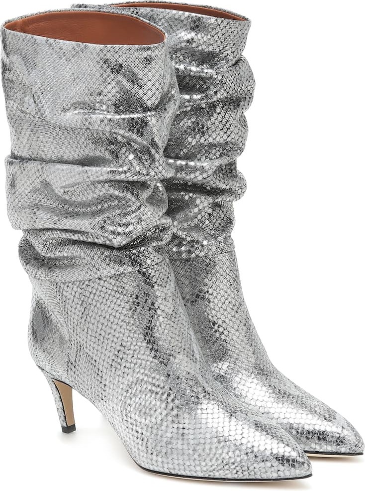 Paris Texas Snake-effect ankle boots
