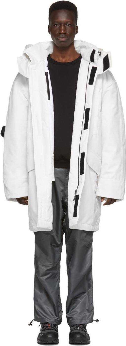Raf Simons White Templa Edition Oversized Wadded Ski Coat