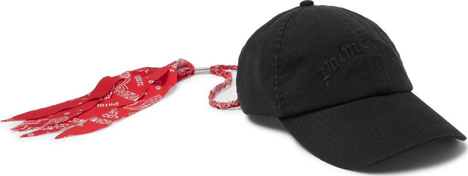 Palm Angels Bandana-Trimmed Logo-Embroidered Cotton-Twill Baseball Cap