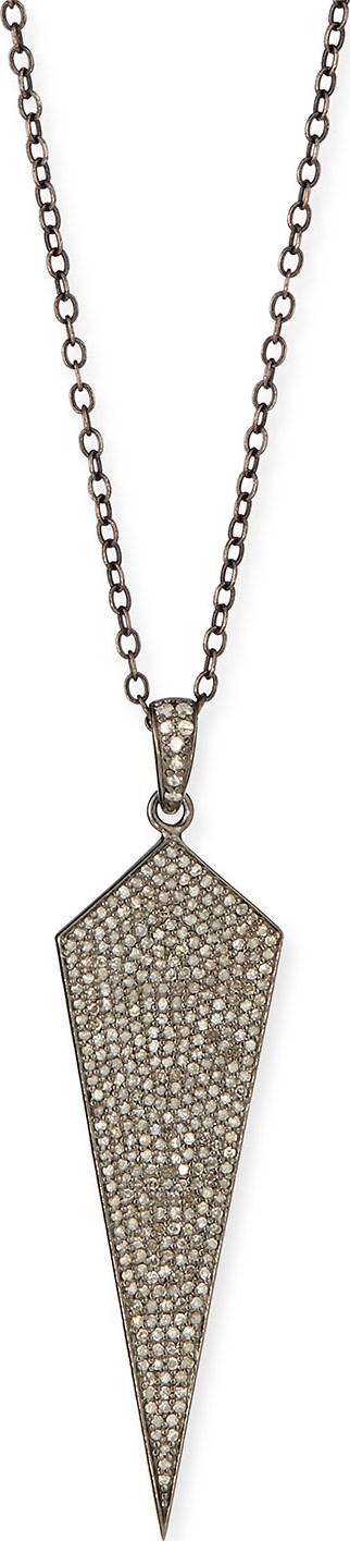 Siena Jewelry Silver Wide Diamond Dagger Pendant Necklace, 18"L
