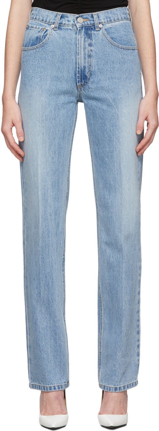 We11done Blue Straight-Leg Jeans