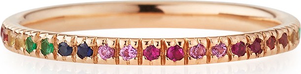 Sydney Evan 14k Rose Gold Rainbow Ring