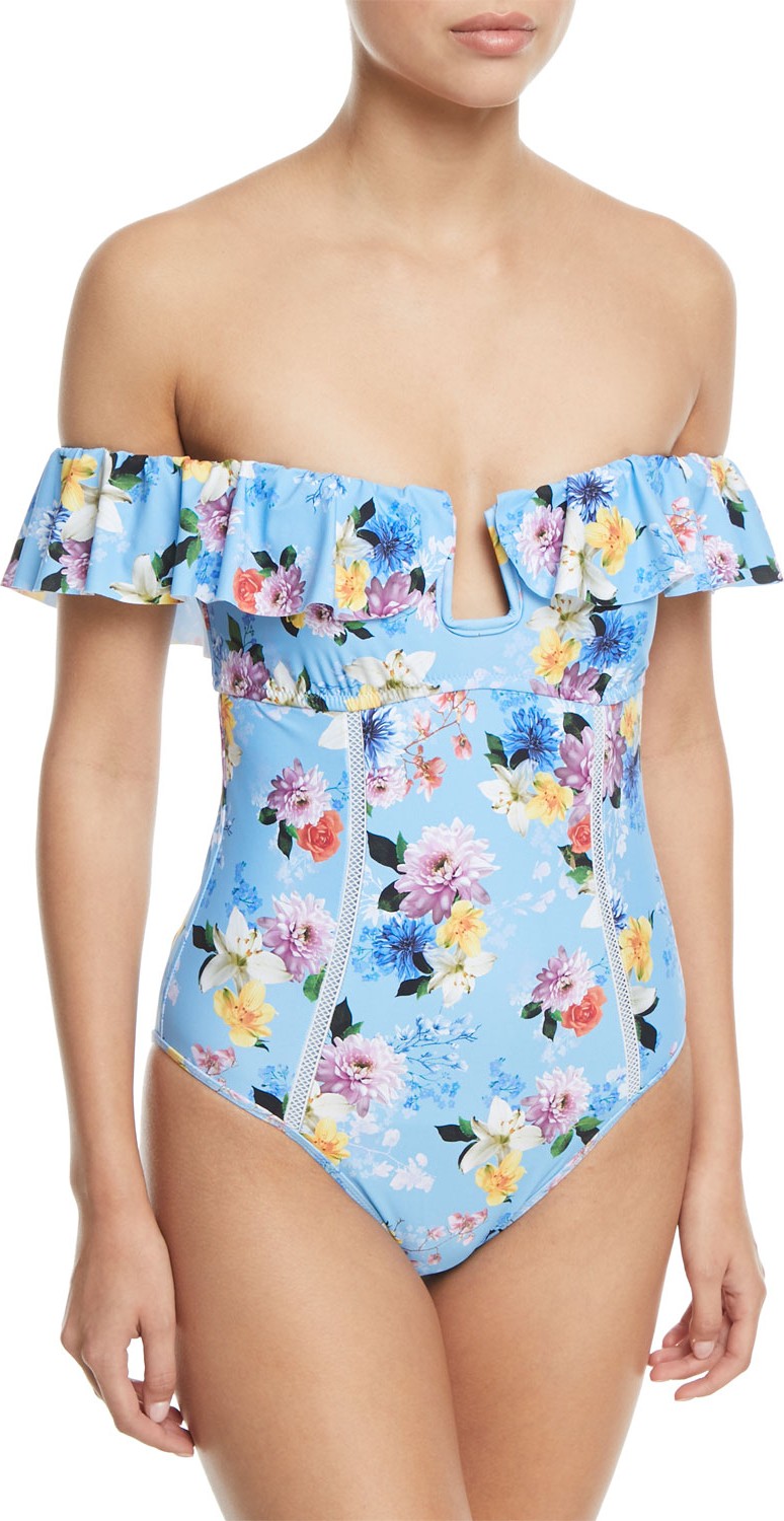 Nanette Lepore Monaco Bouquet Seductress One-Piece Swimsuit