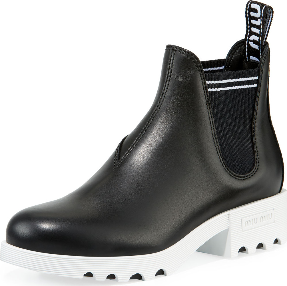 Miu Miu Leather Chunky Booties
