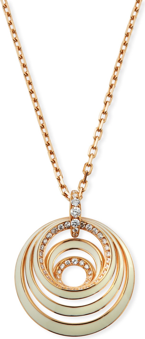 Gismondi 1754 Aura 18k Rose Gold Enamel & Diamond Pendant