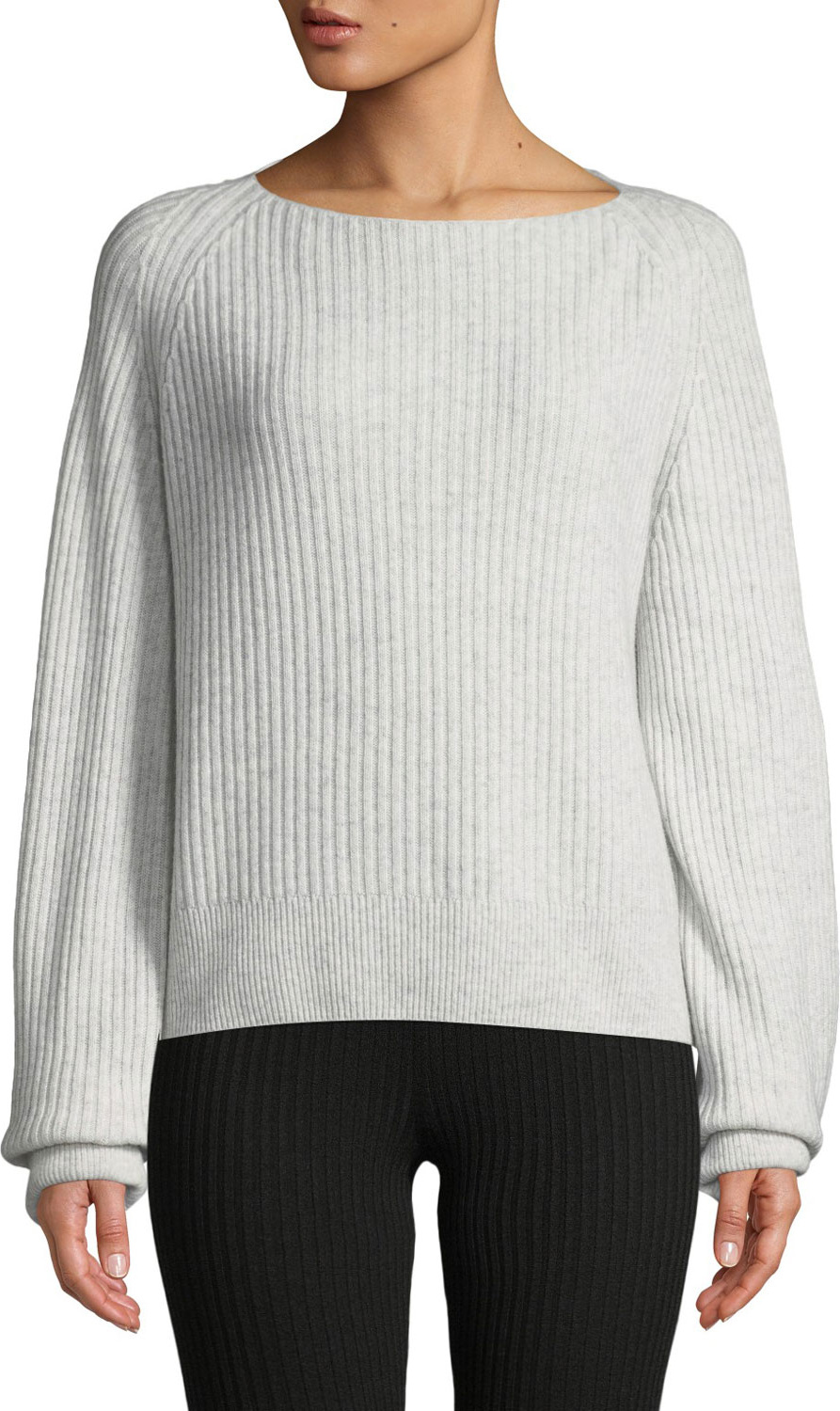 Vince Ribbed Boat-Neck Wool-Cashmere Sweater