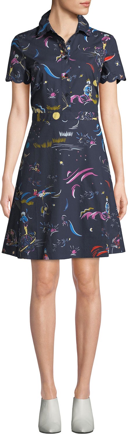 Tory Burch Daydream Short-Sleeve Shirtdress