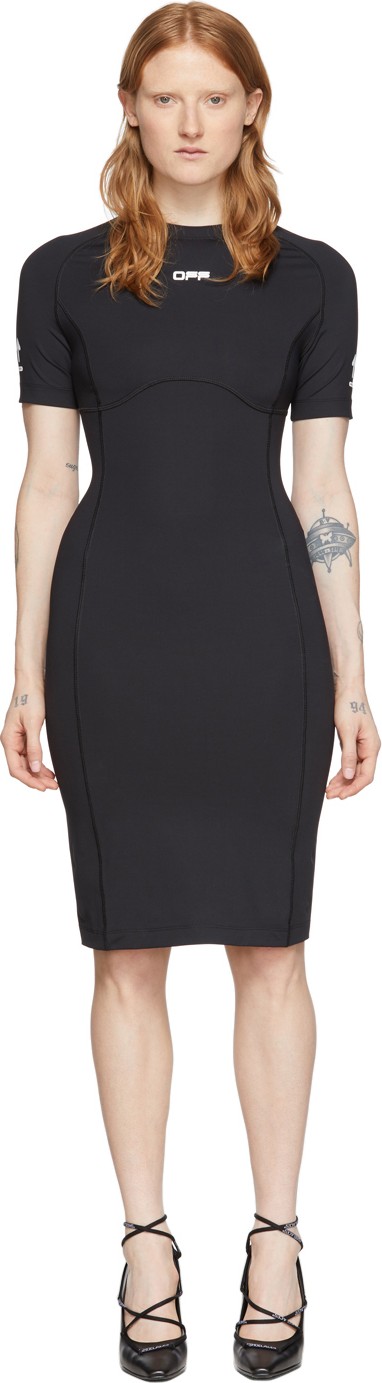 Off White Black Active Midi Dress
