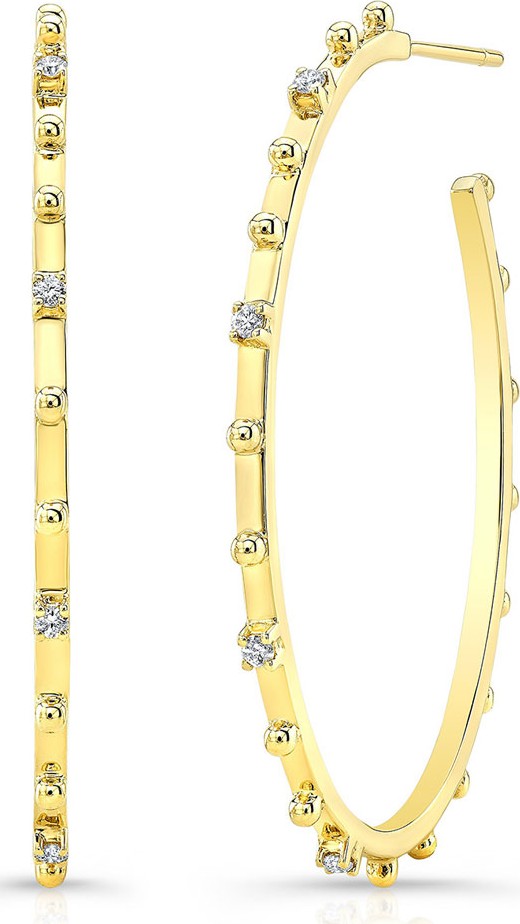 Ron Hami Bubble 14k Gold Diamond Hoop Earrings