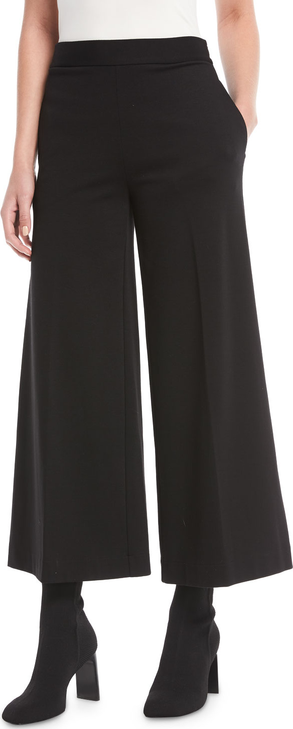 Fuzzi Interlock Solid Cropped Culotte Pants