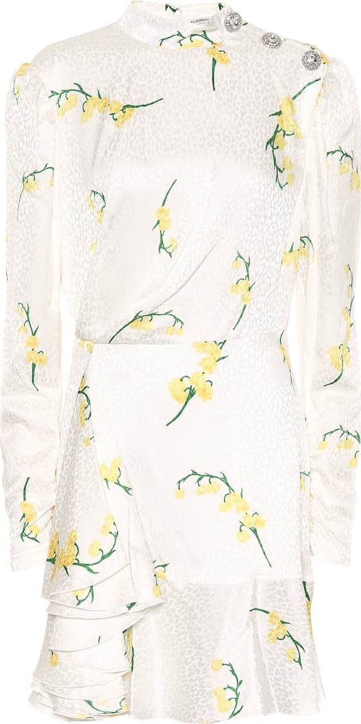 Alessandra Rich Floral silk jacquard minidress