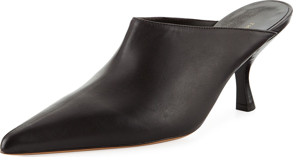 THE ROW Bourgeoisie Calf Pointed-Toe Mules