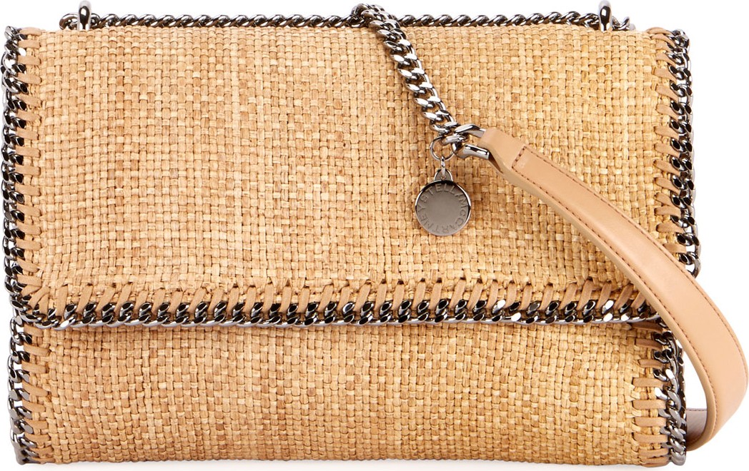 Stella McCartney Falabella Raffia Flap Shoulder Bag