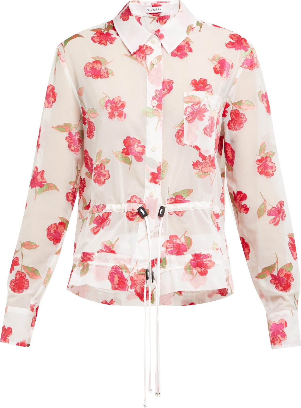 Altuzarra Lia floral-print crepe drawstring shirt
