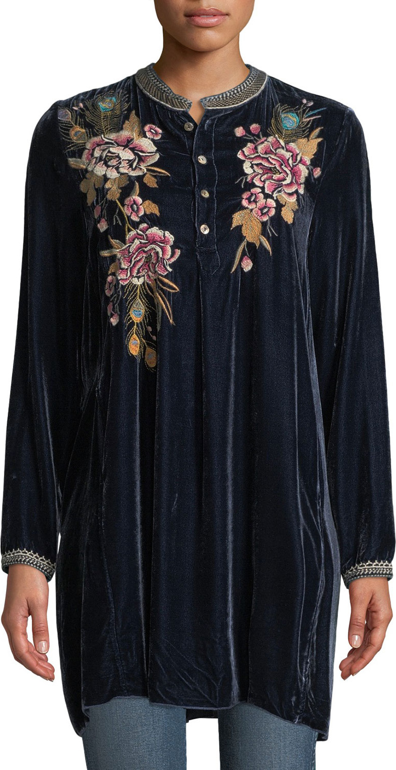 Johnny Was Quito Velvet Trapeze Tunic