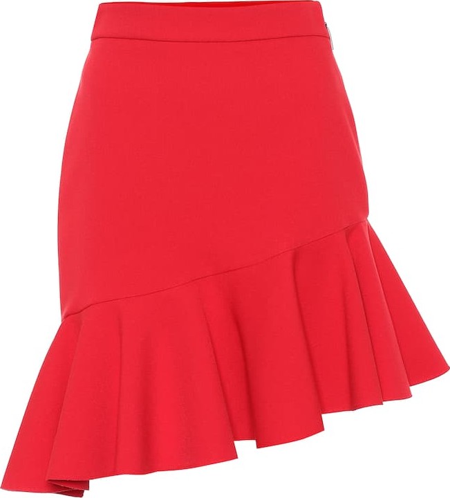 MSGM Stretch-crêpe asymmetric miniskirt