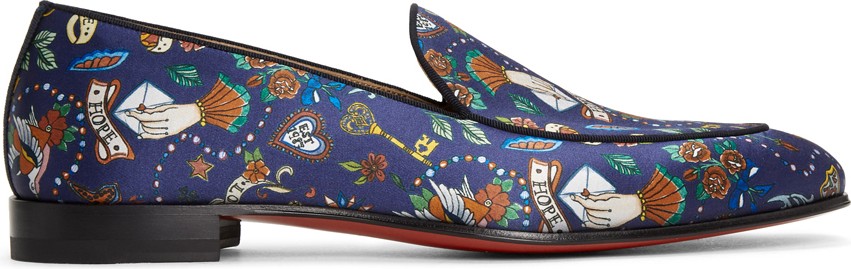 Christian Louboutin Blue Style On The Nile Tattoo Loafers