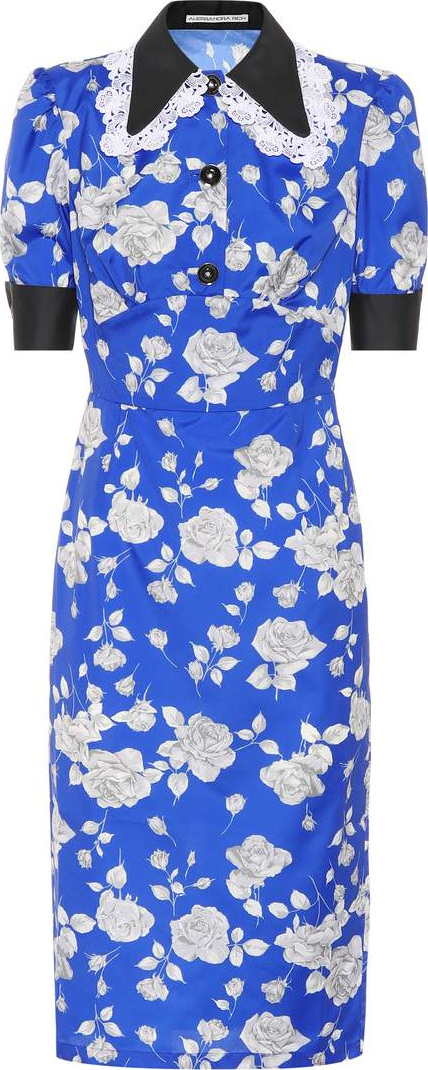 Alessandra Rich Floral-printed taffeta dress