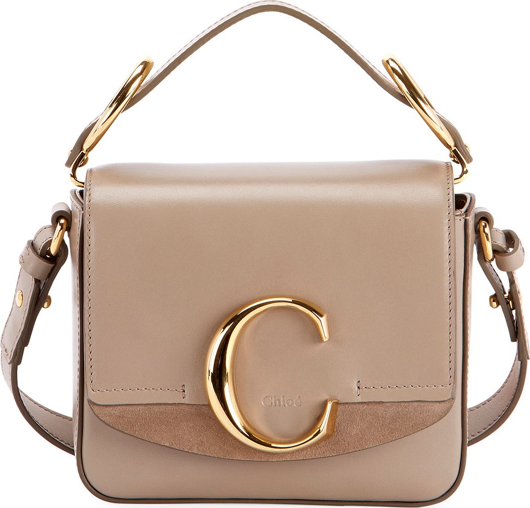 Chloe C Mini Shiny Leather Shoulder Bag