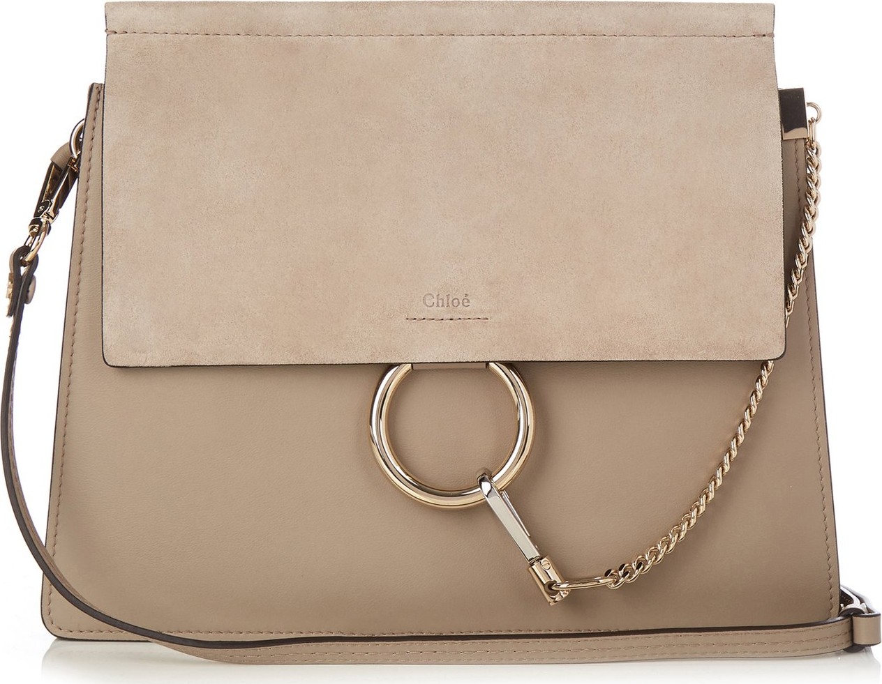 Chloe Faye medium leather and suede shoulder bag