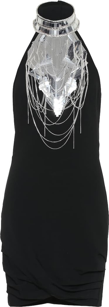 Balmain Embellished stretch-crêpe minidress