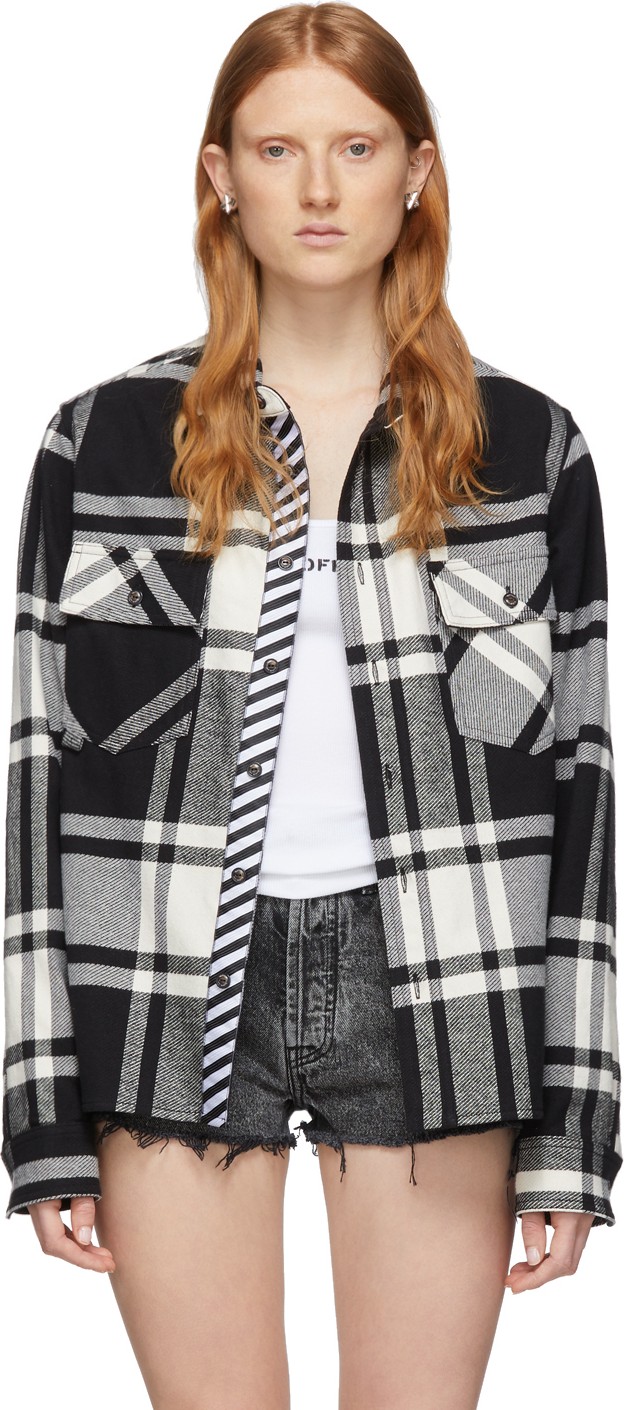 Off White SSENSE Exclusive Black & White Stencil Shirt