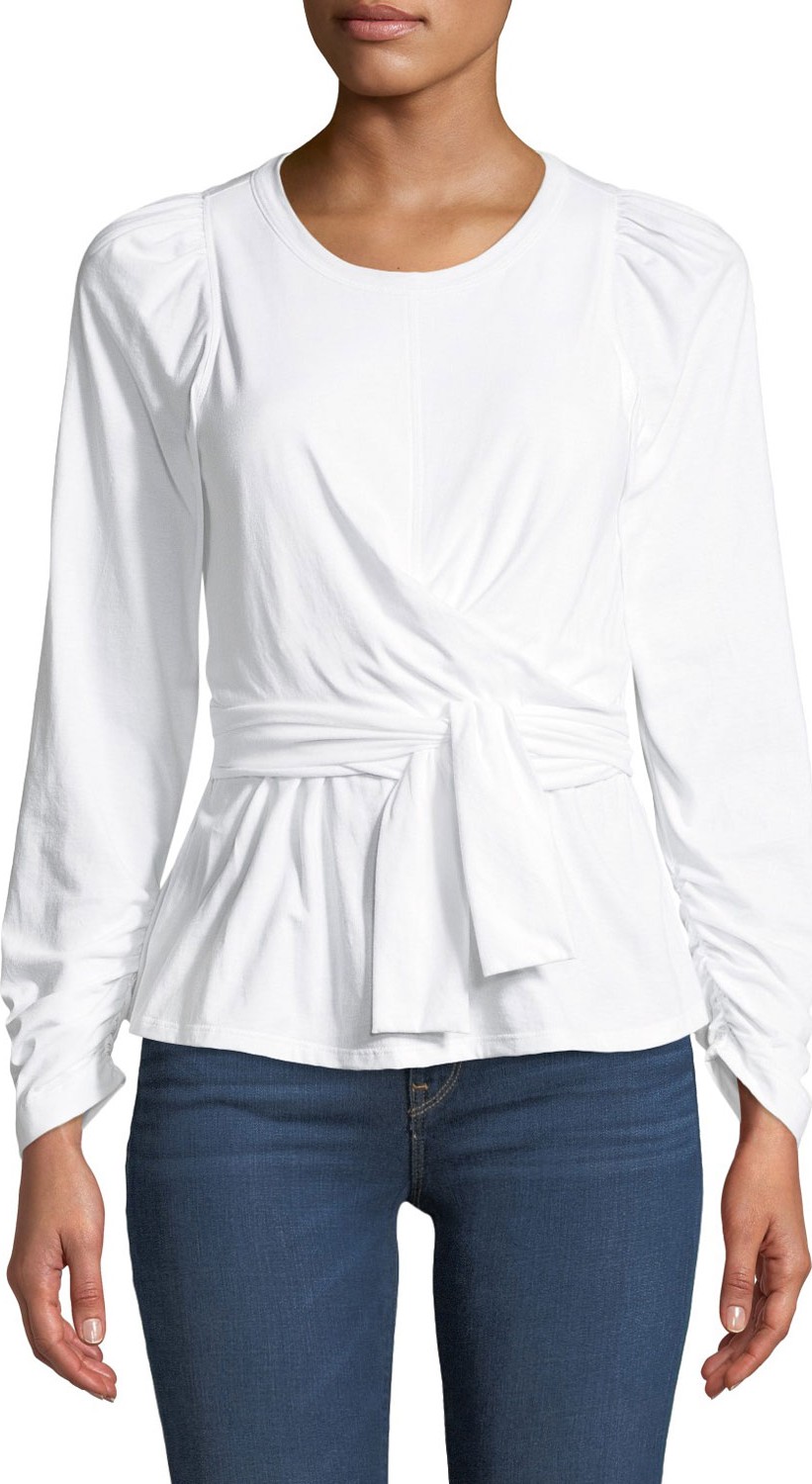 A.L.C. Alexis Long-Sleeve Tie-Waist Tee