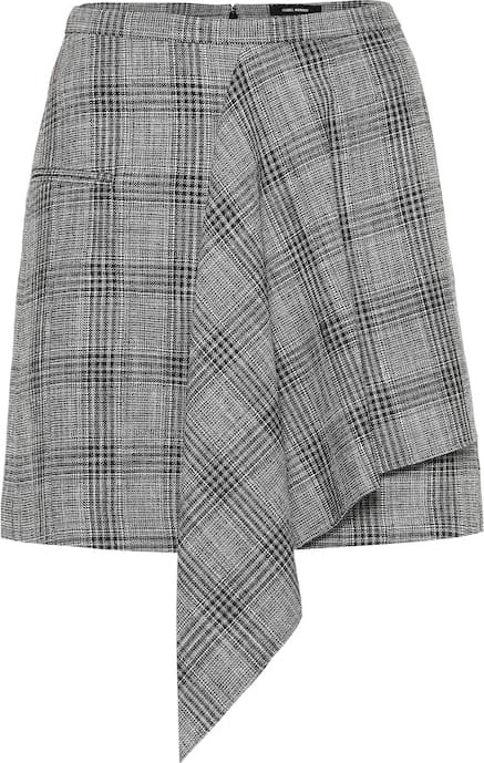 Isabel Marant Doleyli checked cotton and wool skirt