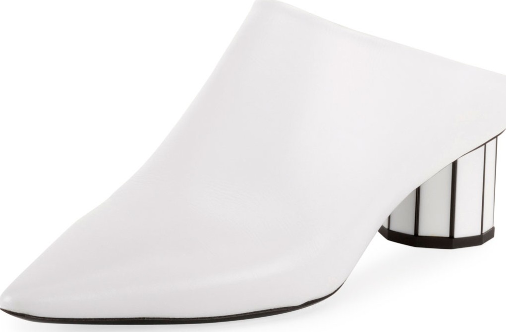 Proenza Schouler Resin-Heel Leather Mules