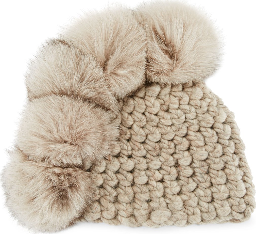 Mischa Lampert Pohawk Wool Pompom Beanie Hat