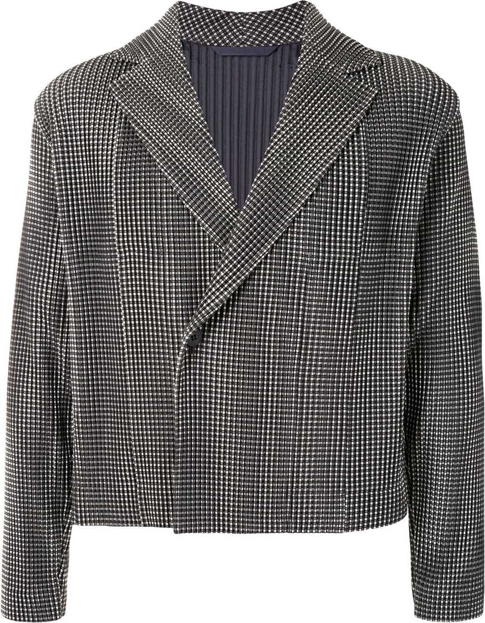 Homme Plissé Issey Miyake - Gingham wrap blazer