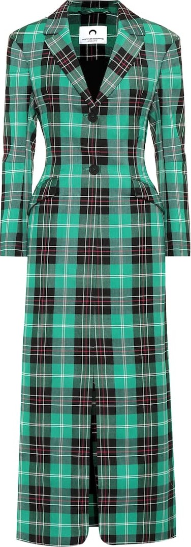 Marine Serre Checked wool-blend coat