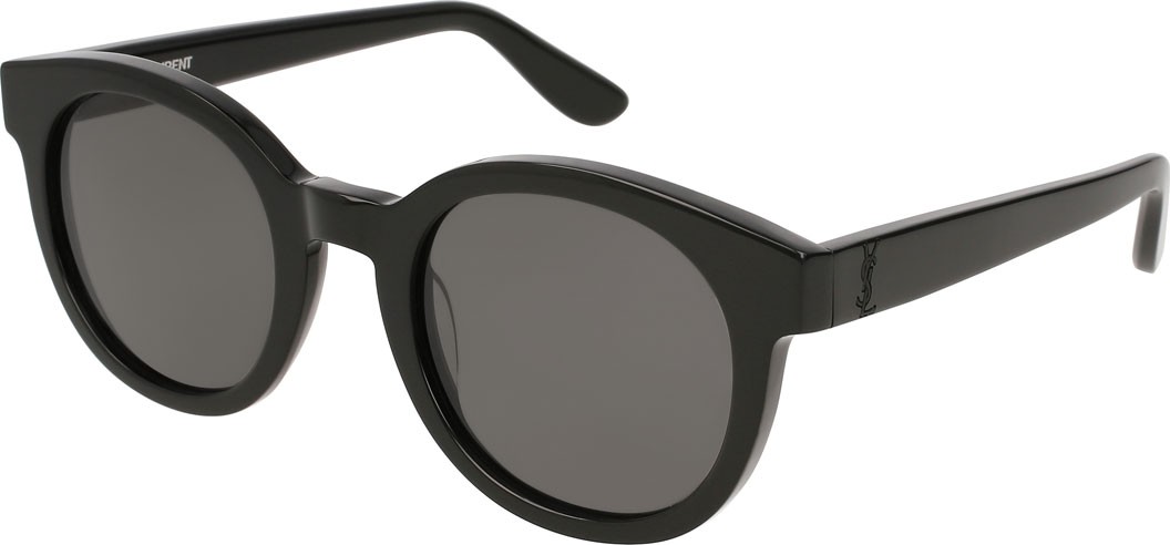 Saint Laurent Round Monochromatic Sunglasses, Black Pattern