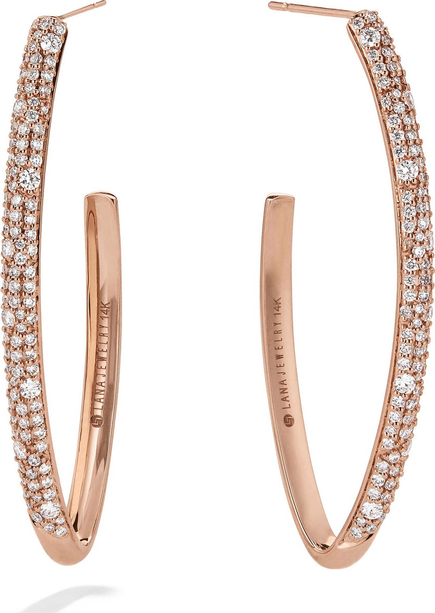 Lana 14k Rose Gold Blake Diamond Cluster Hoop Earrings