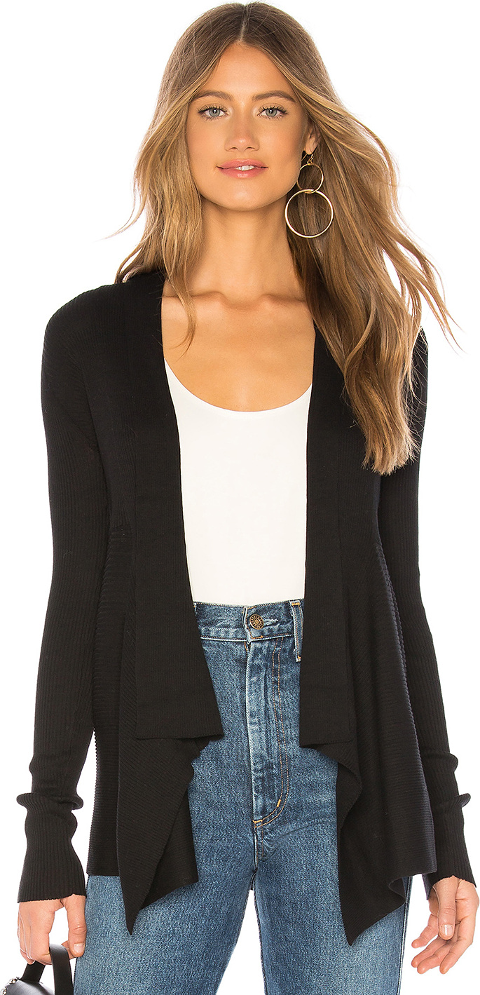 Autumn Cashmere Solid Rib Drape Cardigan