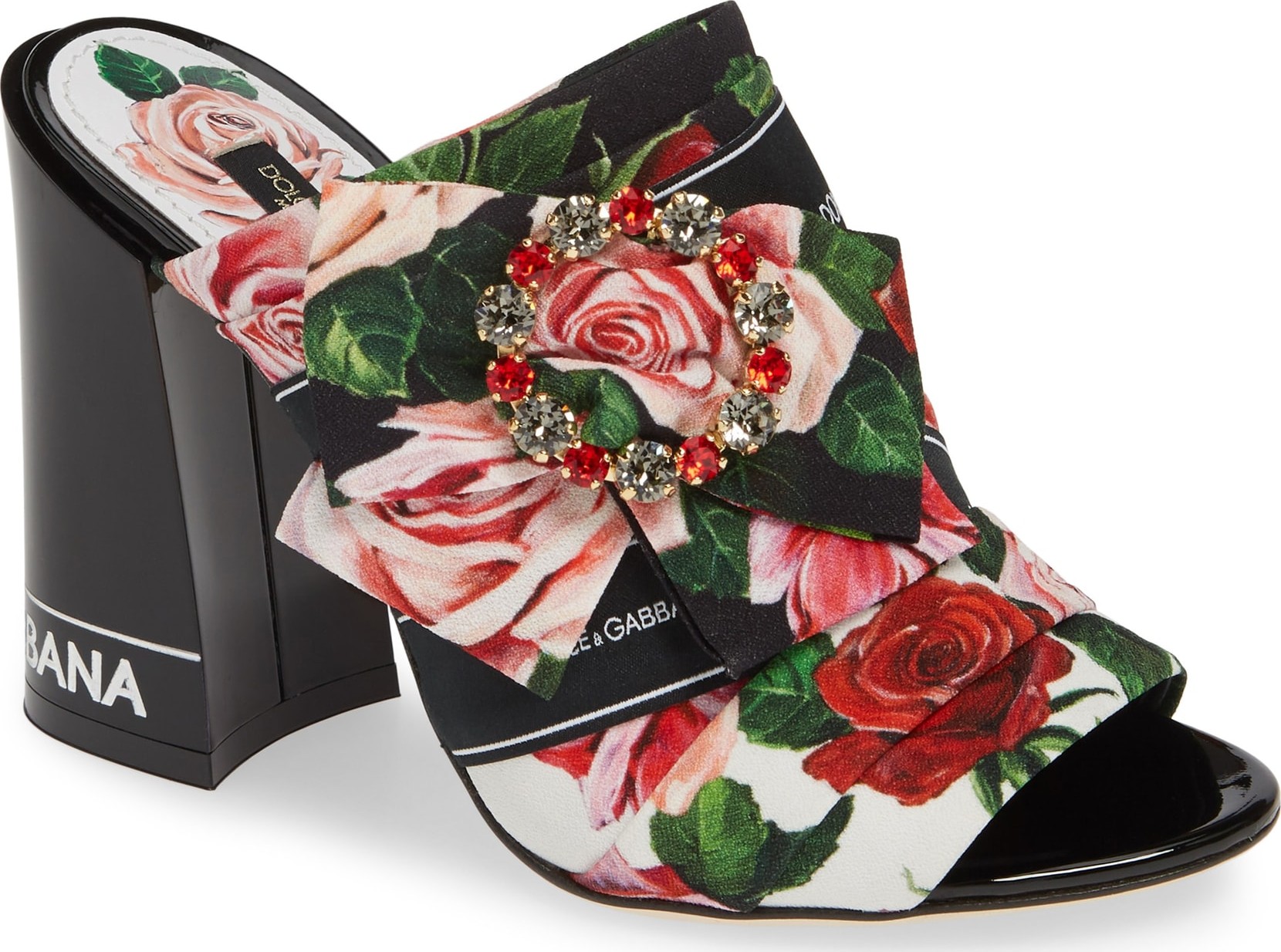 Dolce & Gabbana Rose Block Heel Sandal