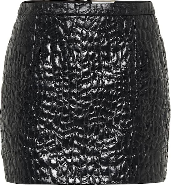Saint Laurent Croc-effect miniskirt