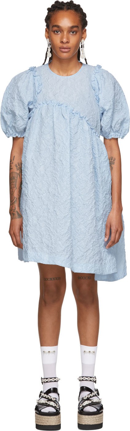 Simone Rocha Blue Asymmetric Waist Dress Simone Rocha Blue Asymmetric Waist Dress