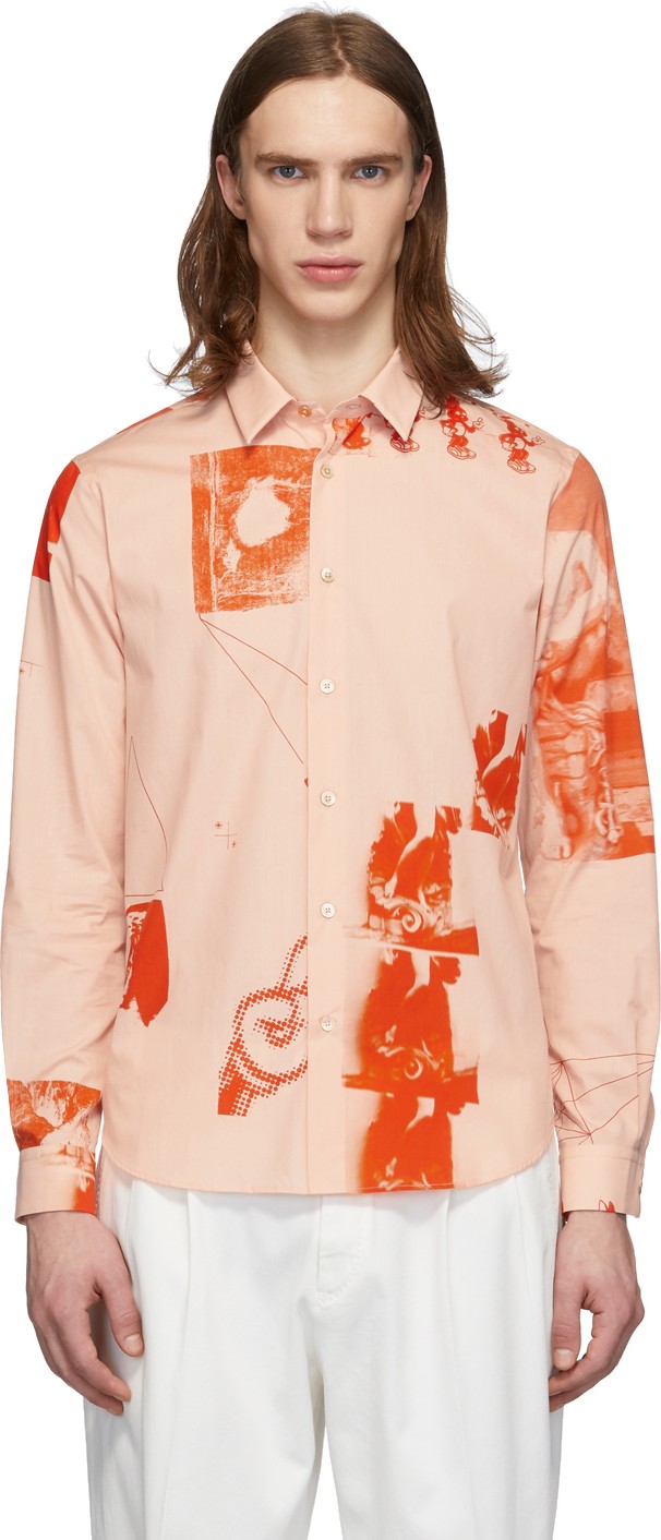 Paul Smith Pink Abstract Collage Shirt