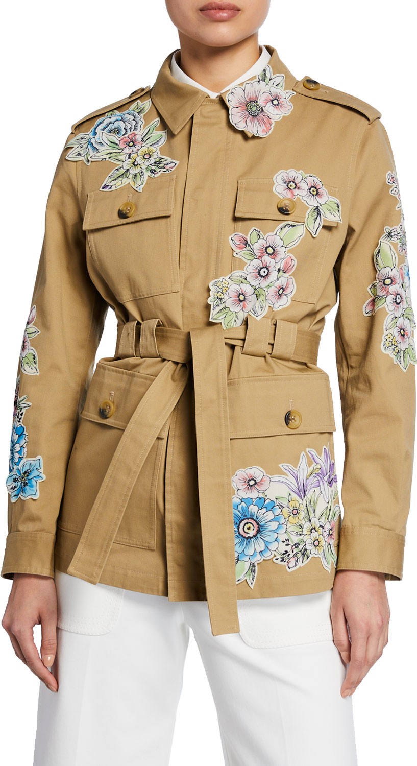 RED Valentino Floral Patchwork Utility Jacket