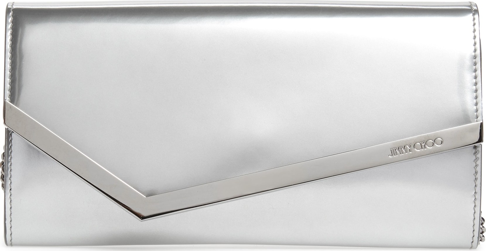 Jimmy Choo Emmie Metallic Leather Clutch