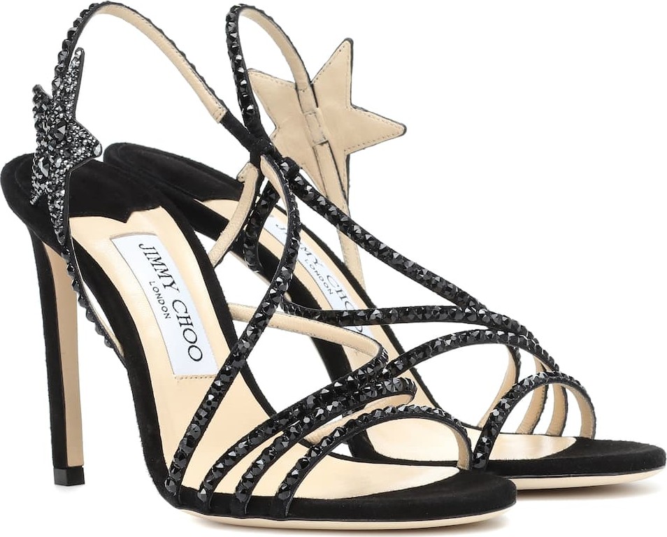 Jimmy Choo Lynn 100 embellished suede sandals