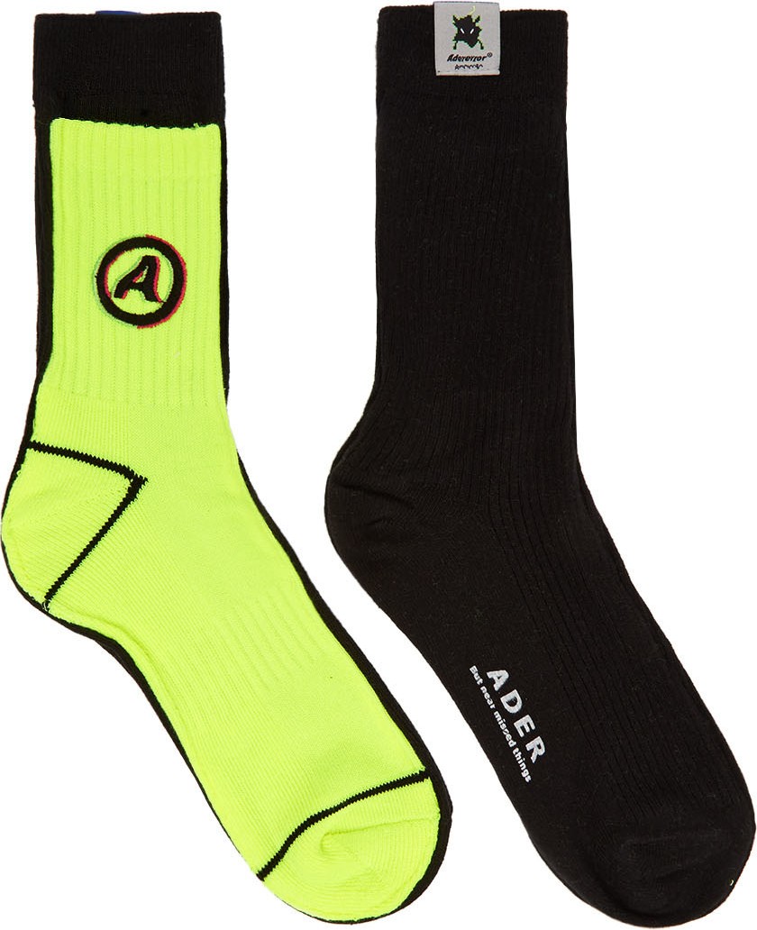 ADER error Black & Yellow Different Tissue Socks