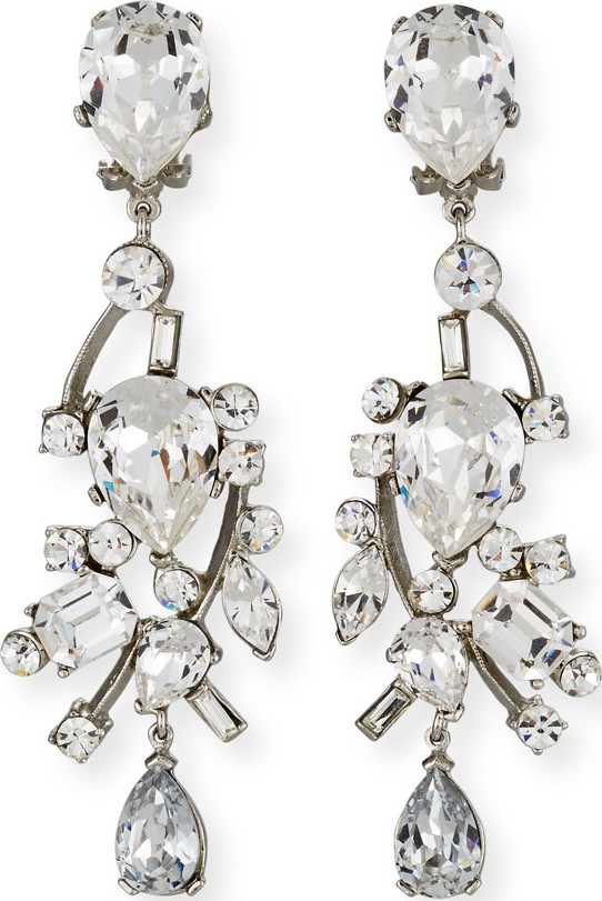 Jose & Maria Barrera Mixed-Cut Crystal Clip-On Earrings