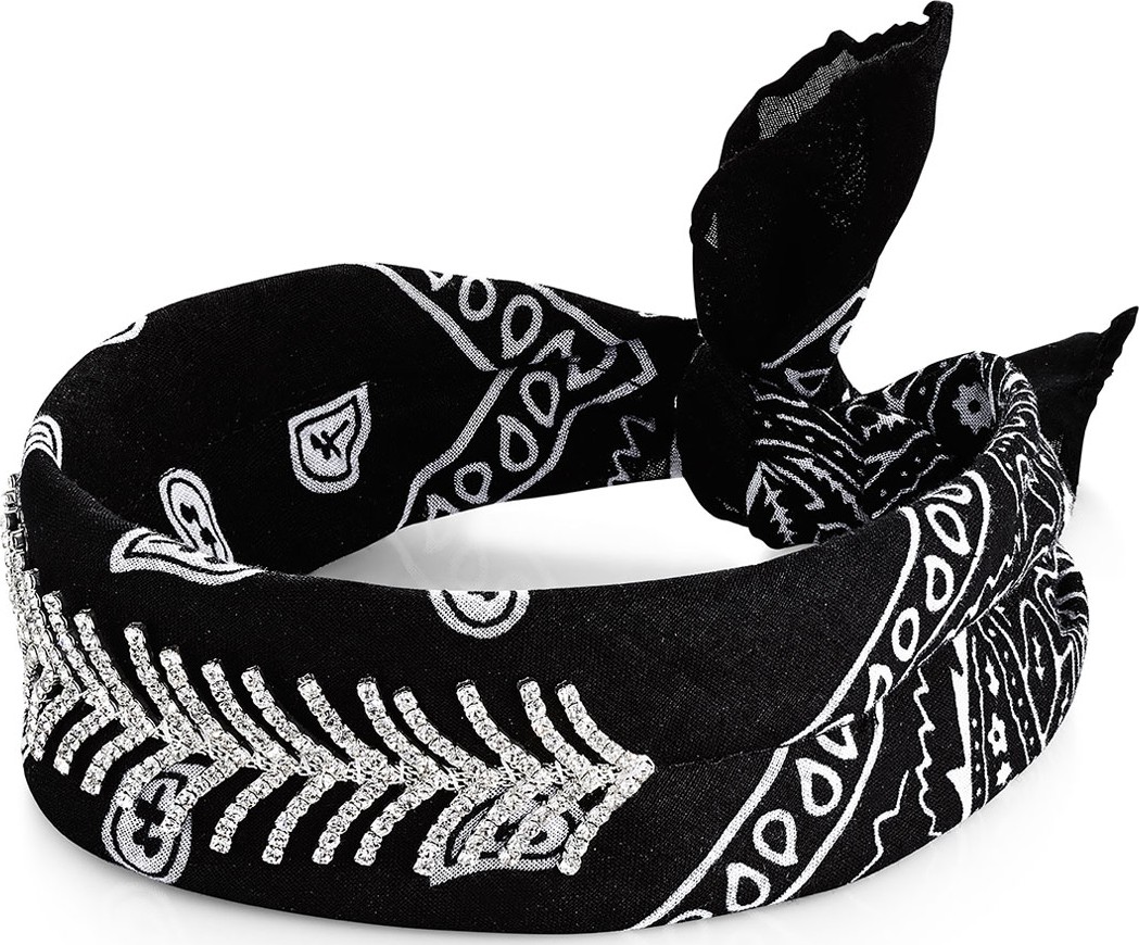 Fallon Monarch Crystal-Trimmed Bandana Choker