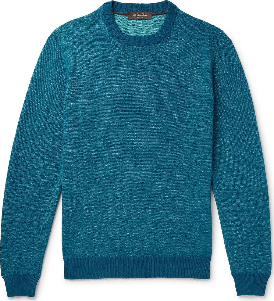 Loro Piana Slim-Fit Mélange Linen, Cashmere and Silk-Blend Sweater