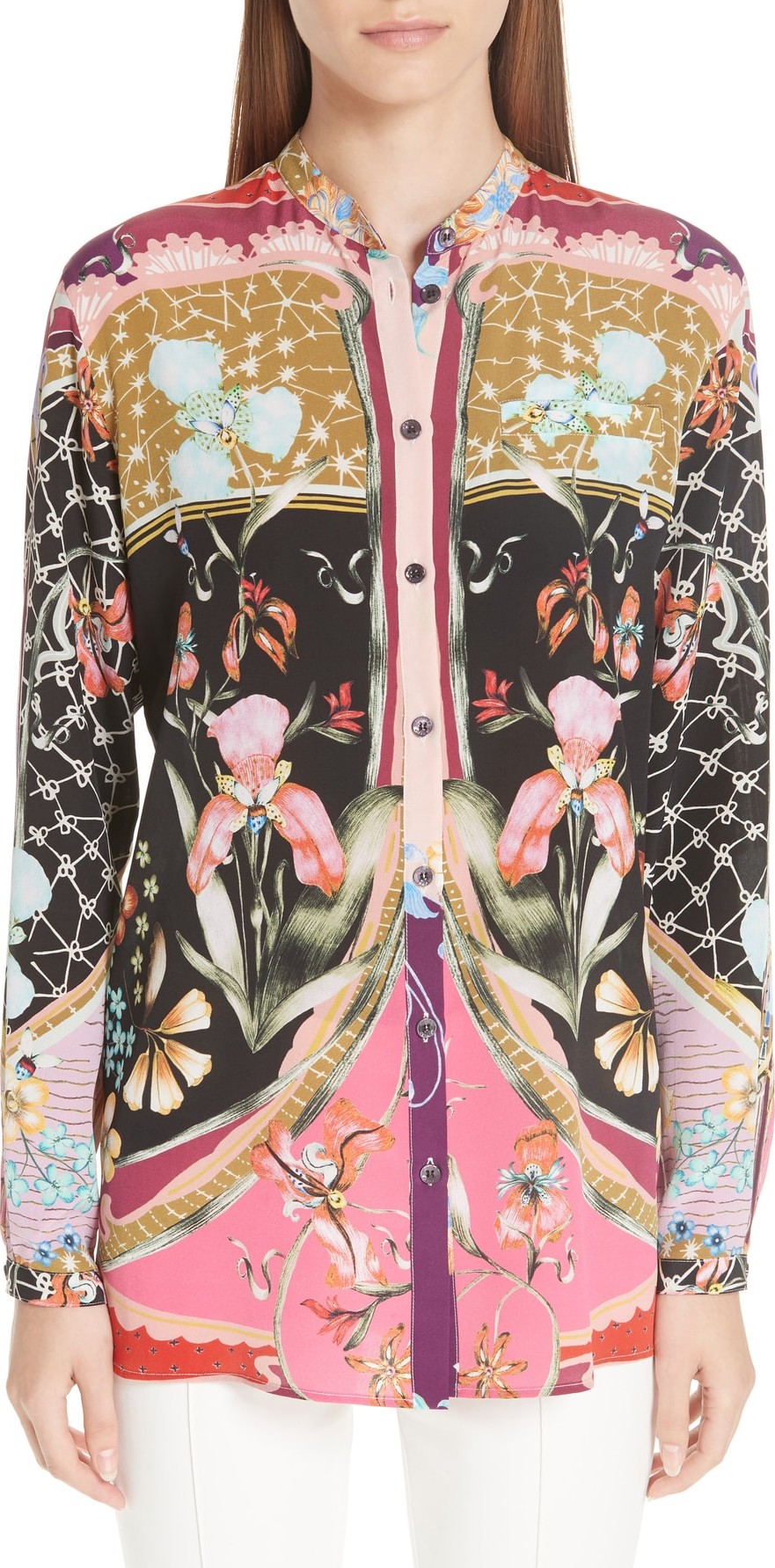 Etro Multi Print Silk Blouse